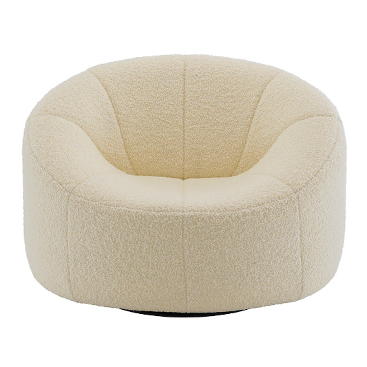 Pumpkin Armchair & Foot Stool | Cream