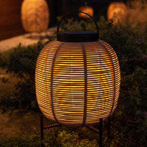 Tika Lantern Naturel Steel Base | Small